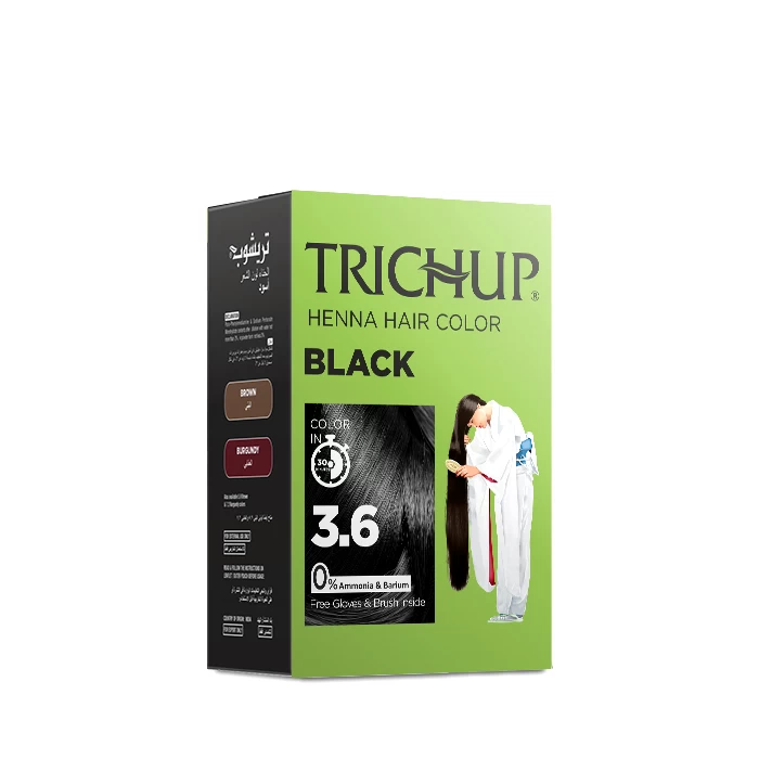 Trichup Henna Hair Color – Black, 6 x 10 g