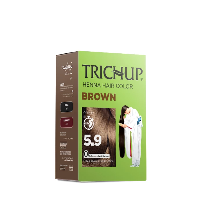 Trichup Henna Hair Color – Brown, 6 x 10 g