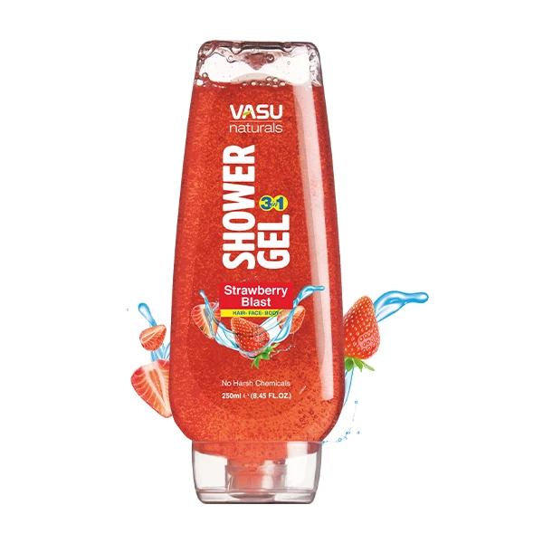 VASU naturals Shower Gel – Strawberry Blast, 250 ml
